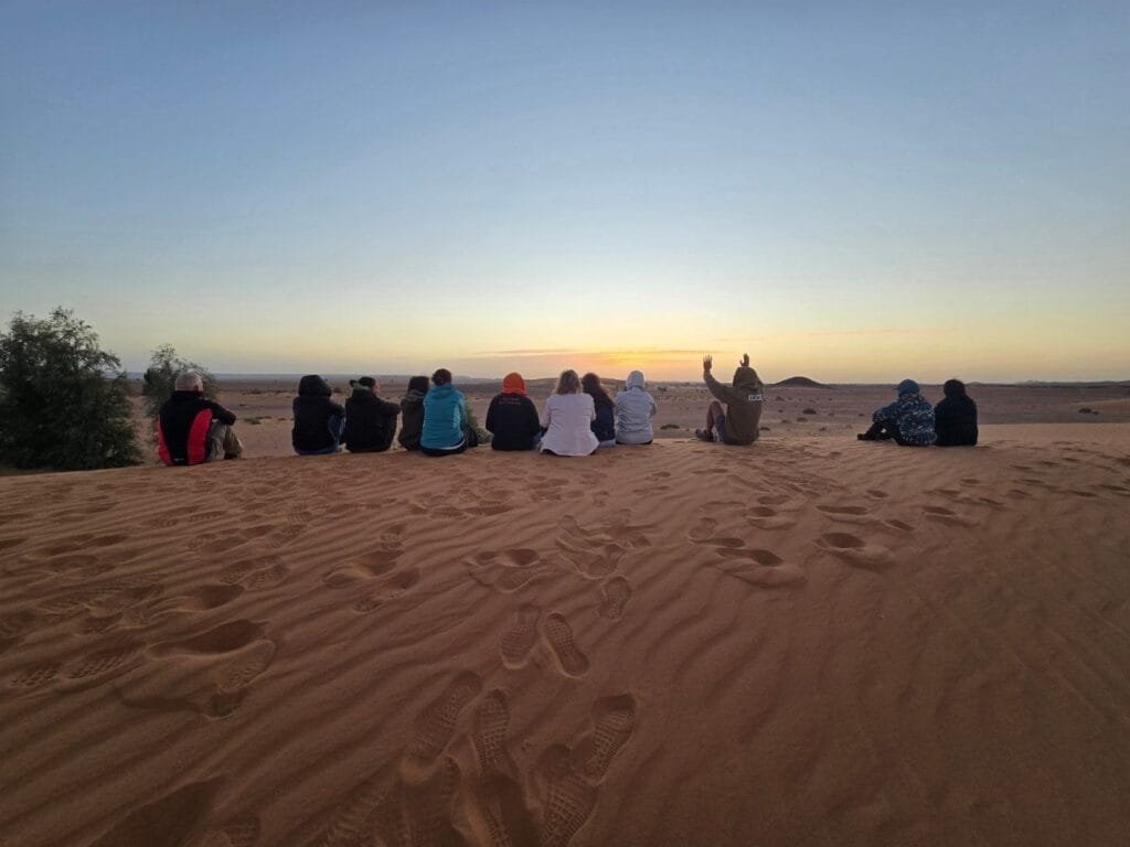 sunrise in sahara desert morocco